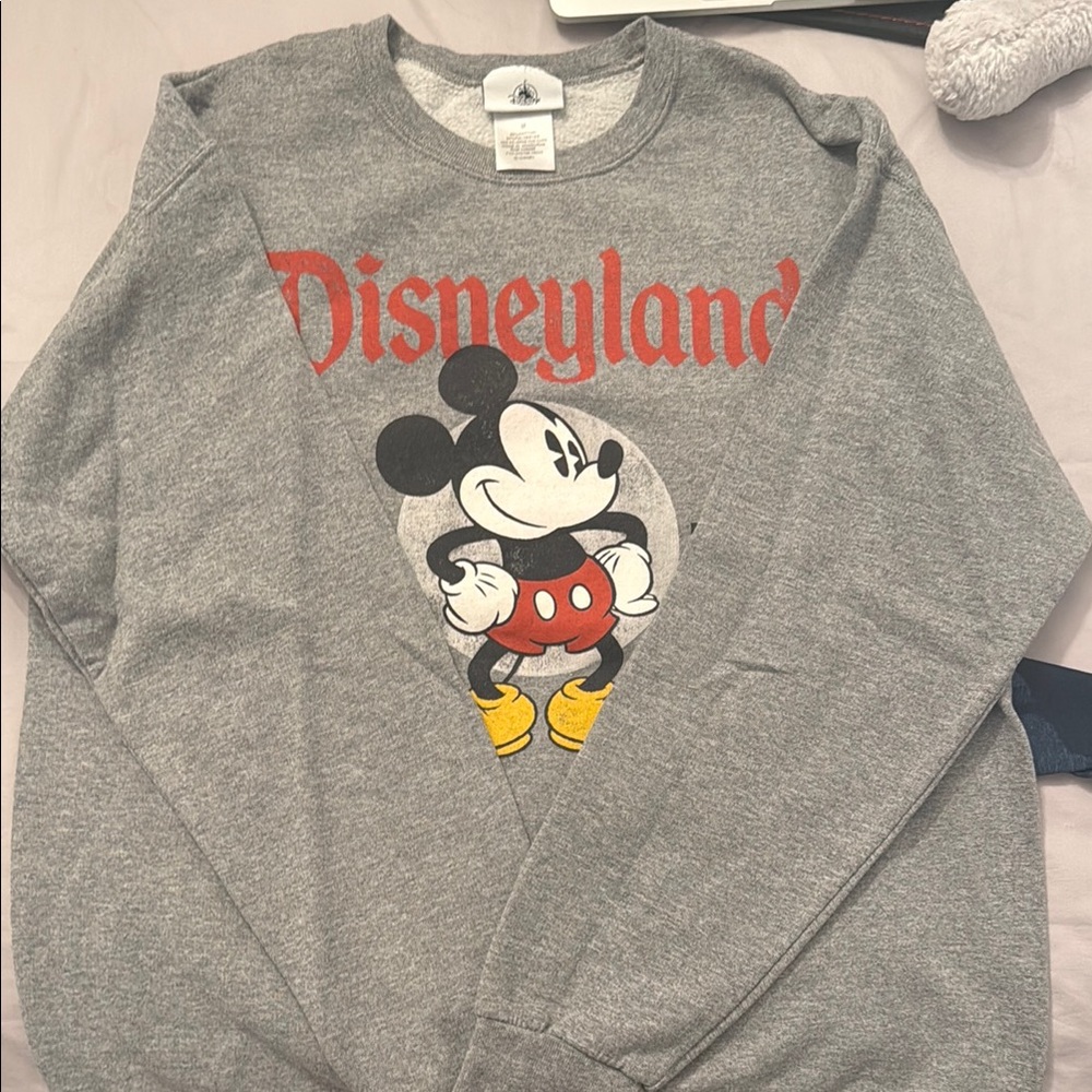 Disney Gray and Red Mickey Mouse Sweatshirt